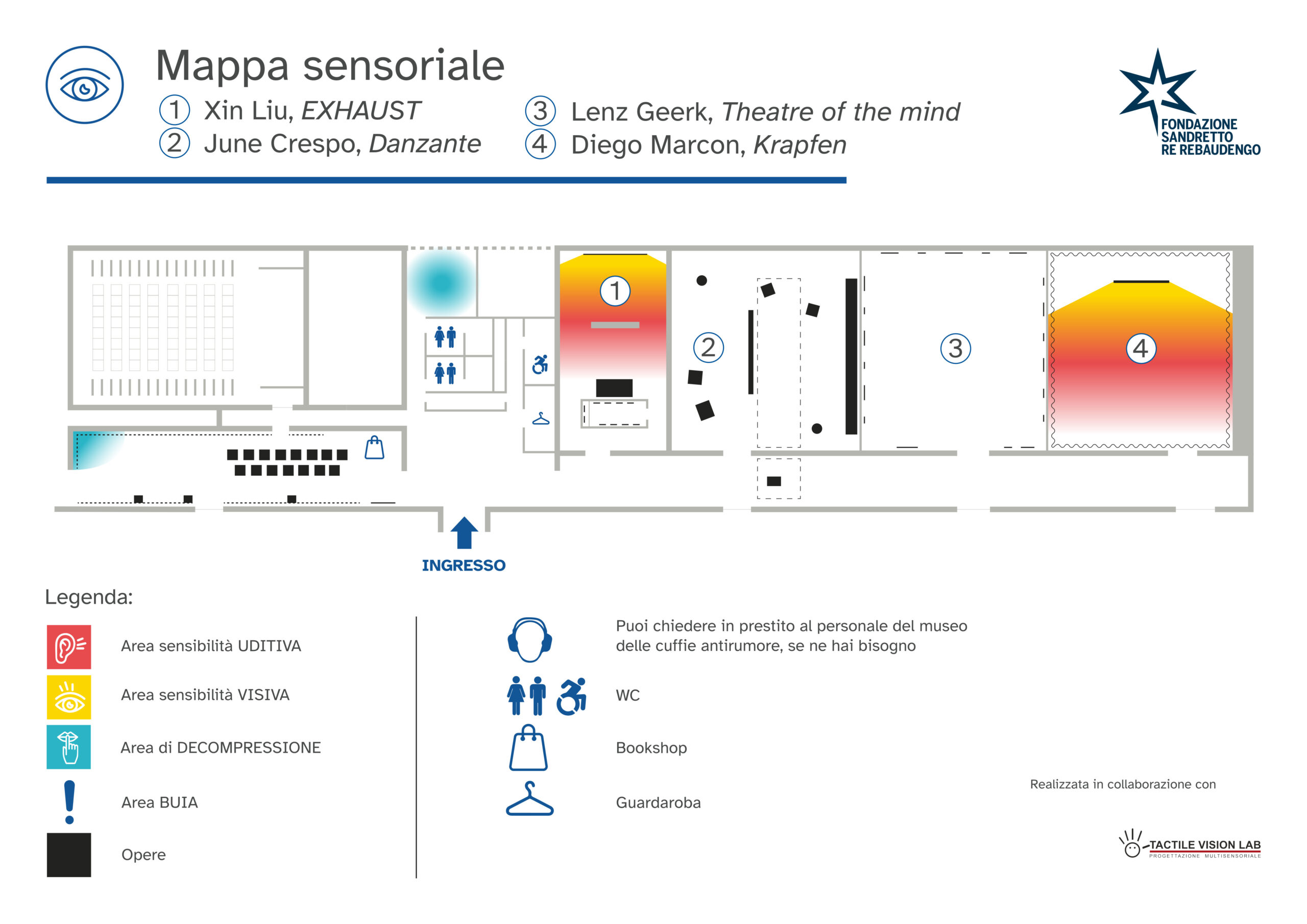 Mappa sensoriale delle mostre in corso